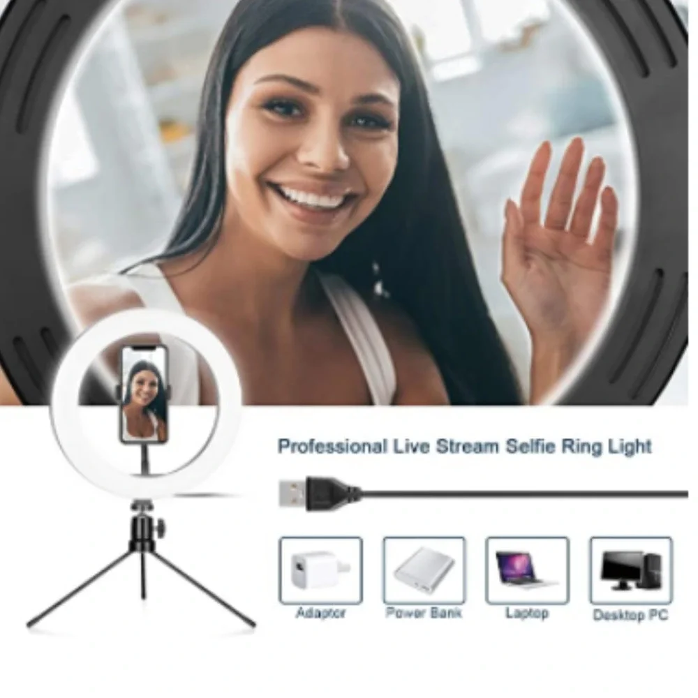 10" ring light THREE COLOR EXPOSURES FOR PH0TO YOUTUBE TIK TOK VIDEOS POSH SHOW - Picture 5 of 5